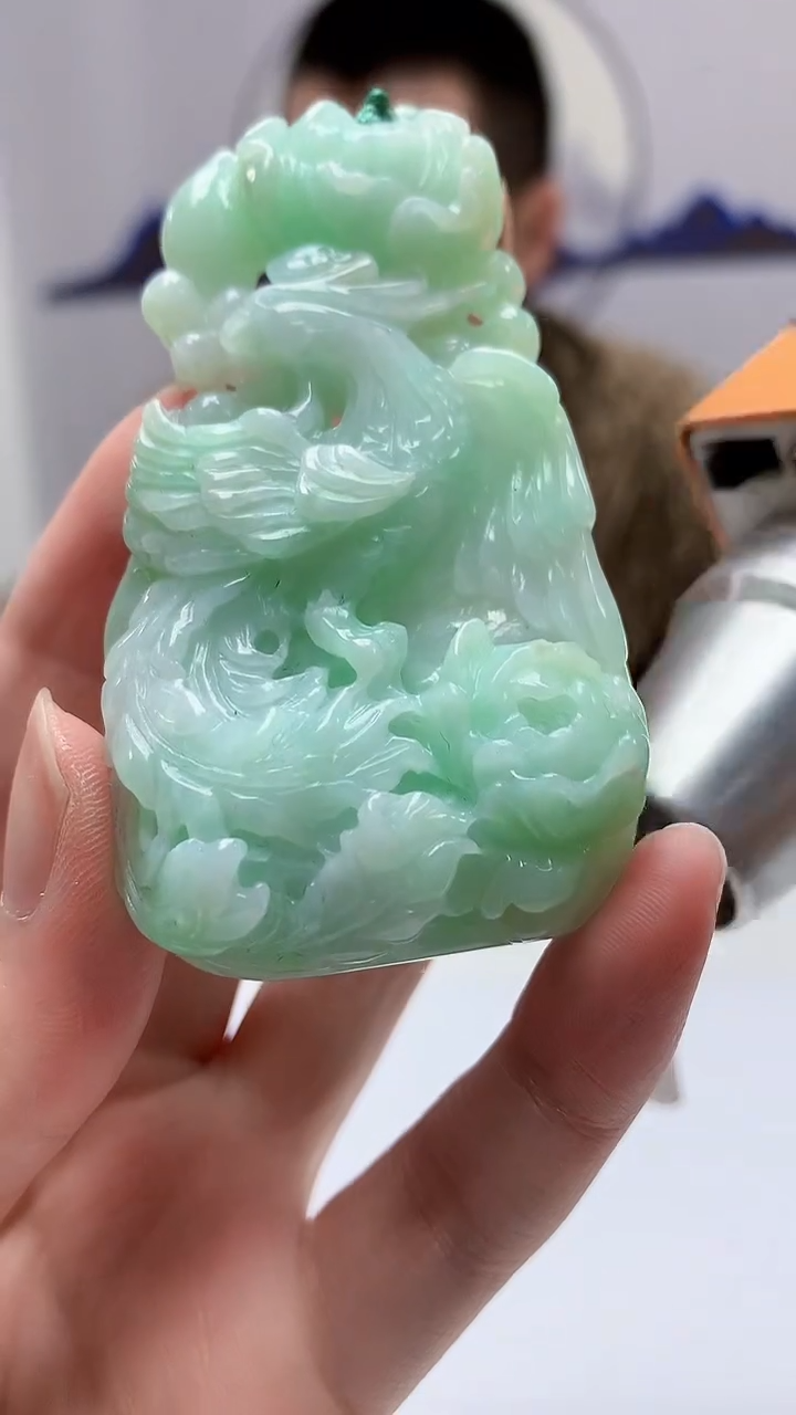 【闪购商品】定制翡翠未镶嵌4812zm-毛货挂件凤凰37