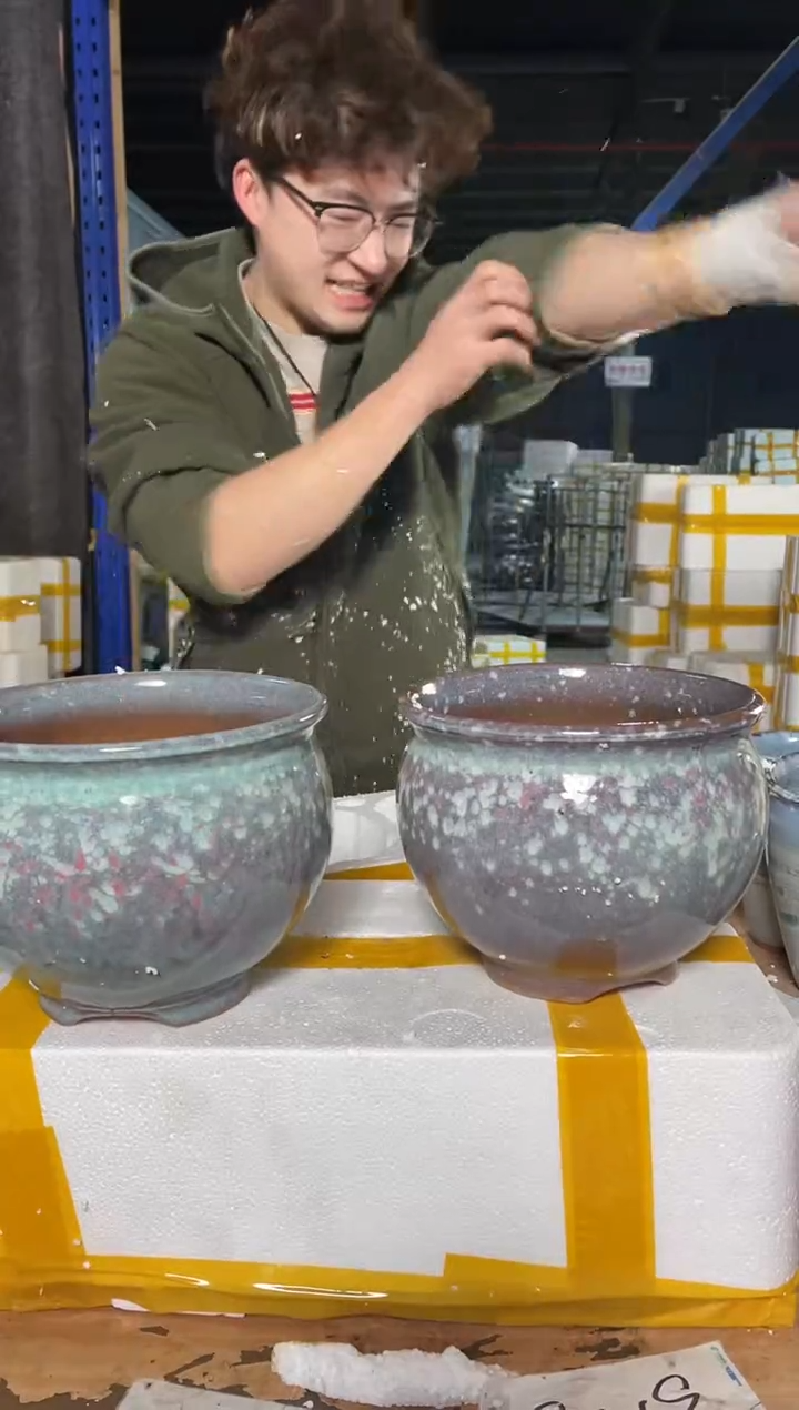 紫砂花盆宜兴紫砂粗陶花盆20*17