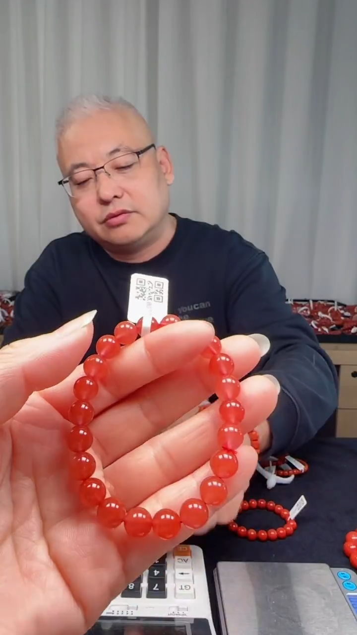 未镶嵌多样性发一件南红玛瑙8mm保山圆珠单圈 冰红