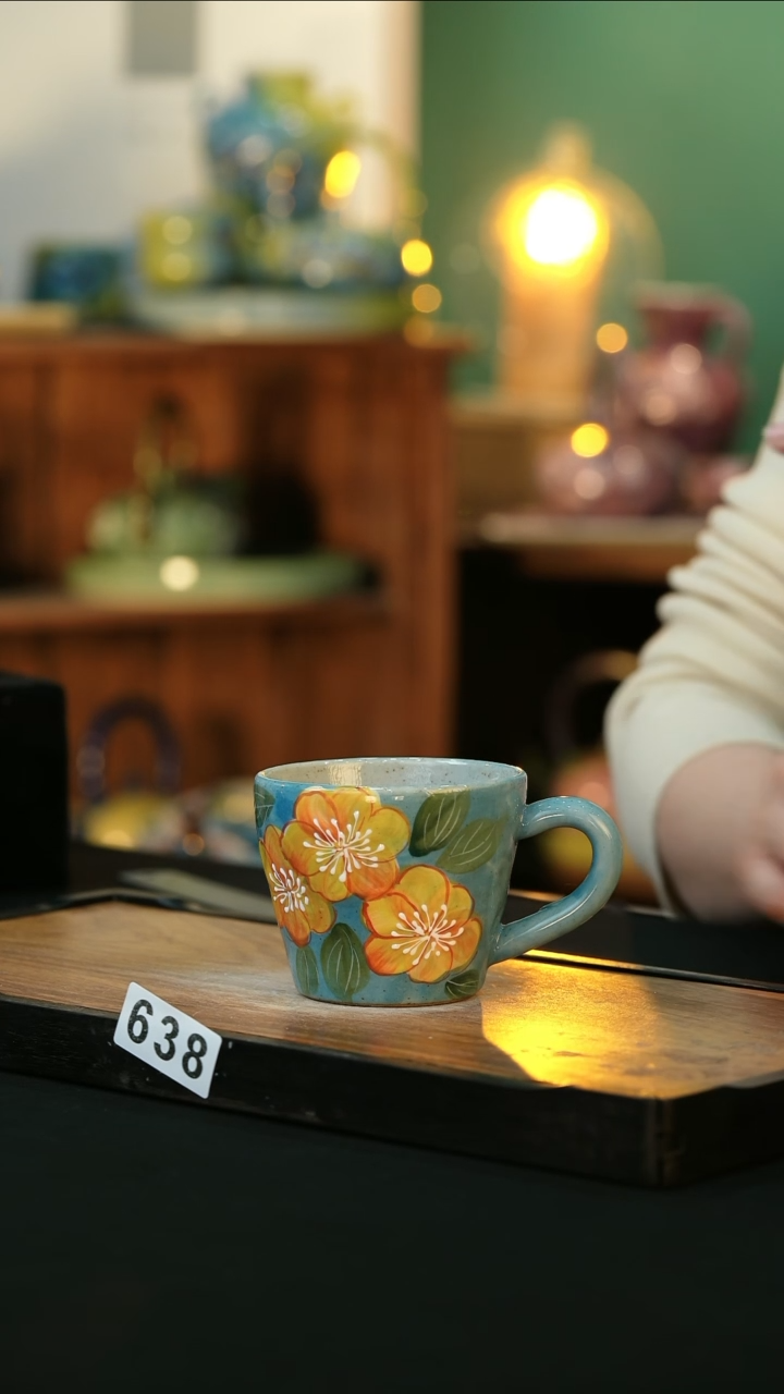 【闪购商品】杯手绘心瓷陶瓷浮力