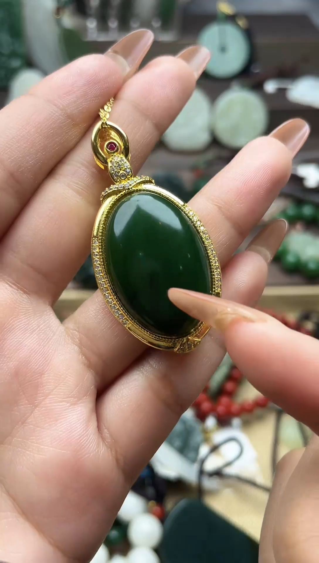 颈饰银S925镶嵌和田玉未镶嵌和田玉吊坠多样性拍一发一