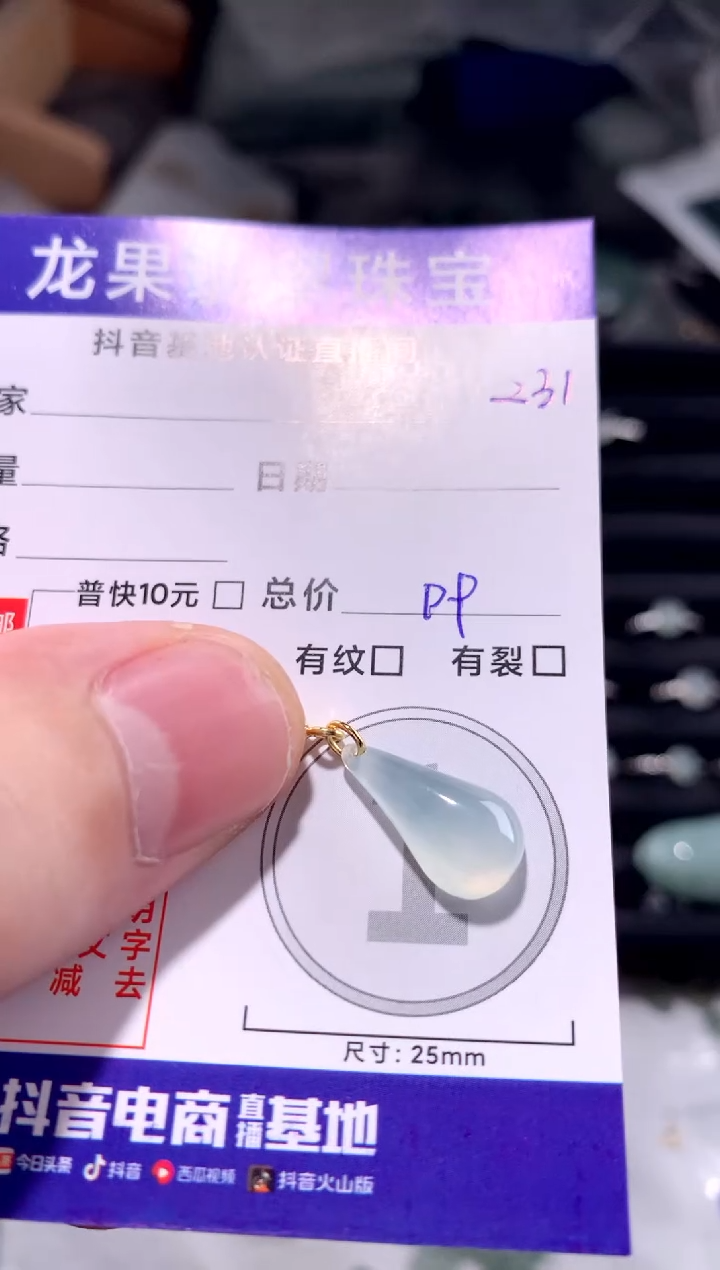 颈饰未镶嵌翡翠水滴231