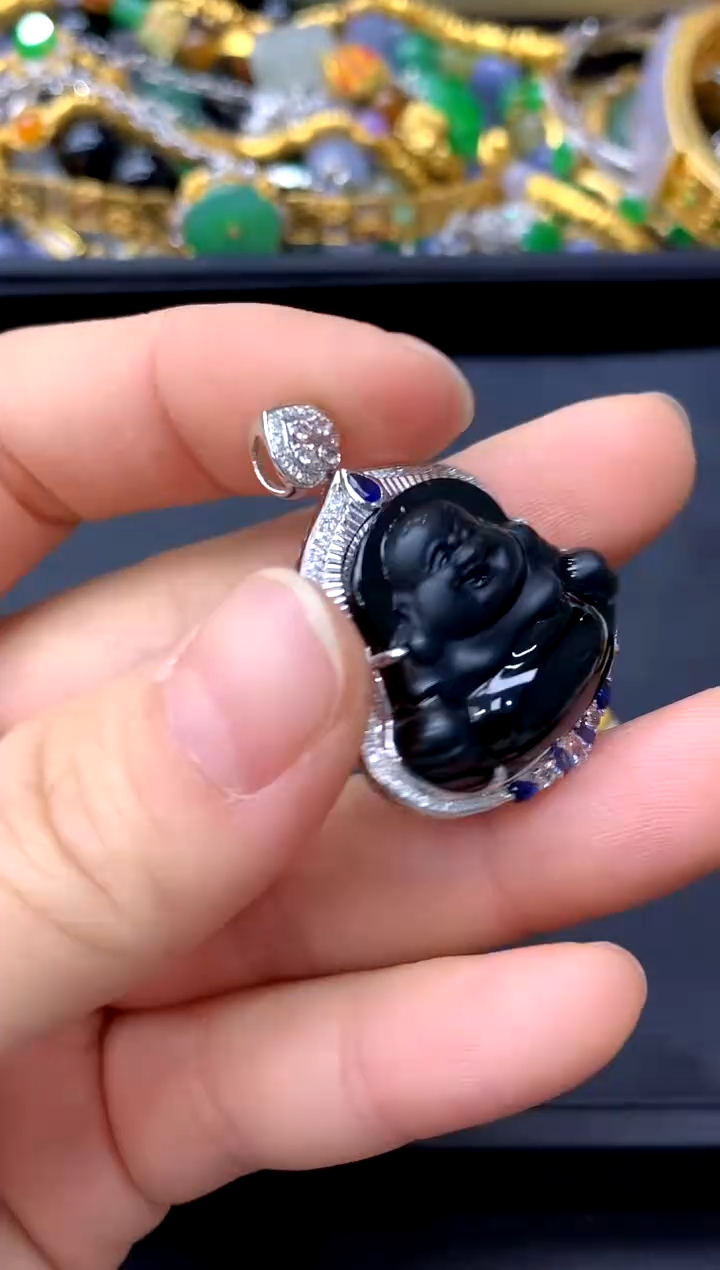 颈饰18K金镶嵌翡翠593-中国好珍宝