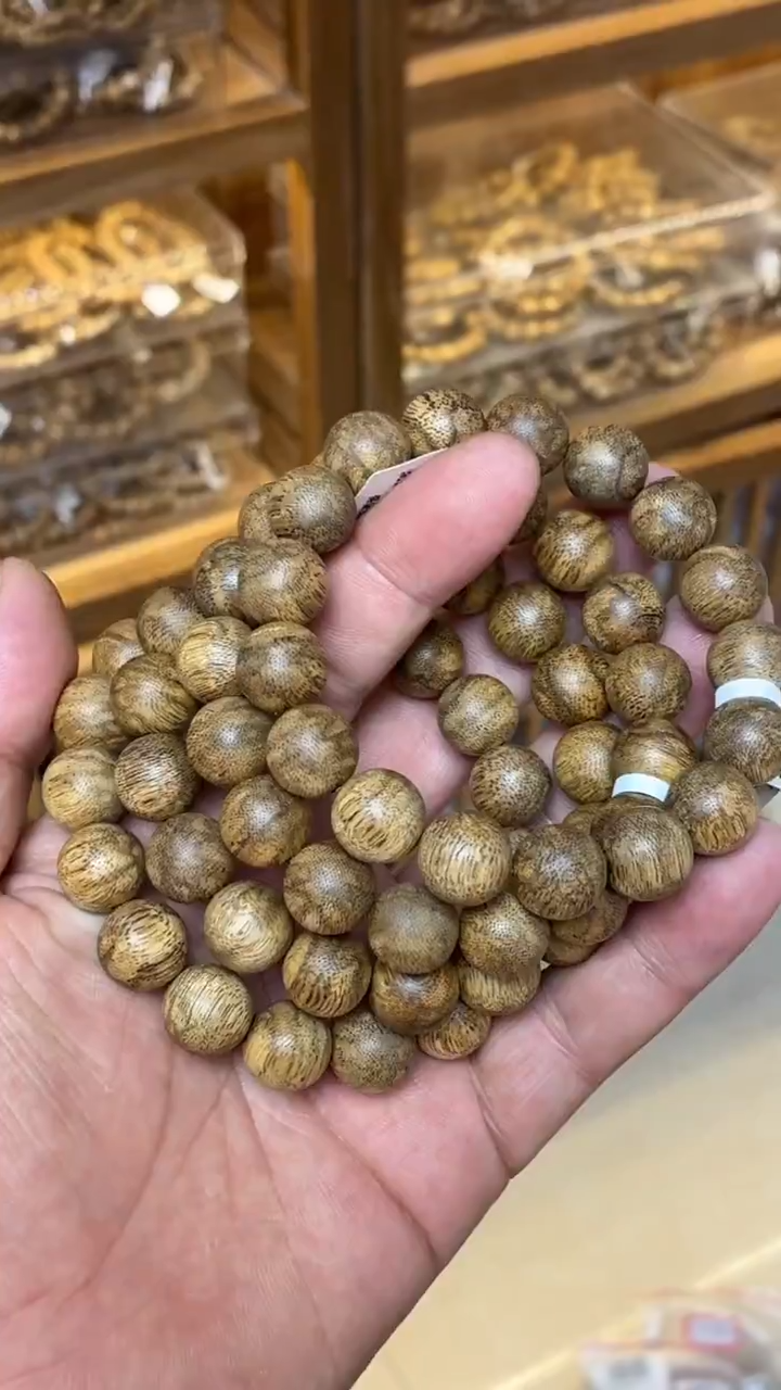 沉香手串 菩萨棋圆珠单圈虎斑1.3多样性发其一