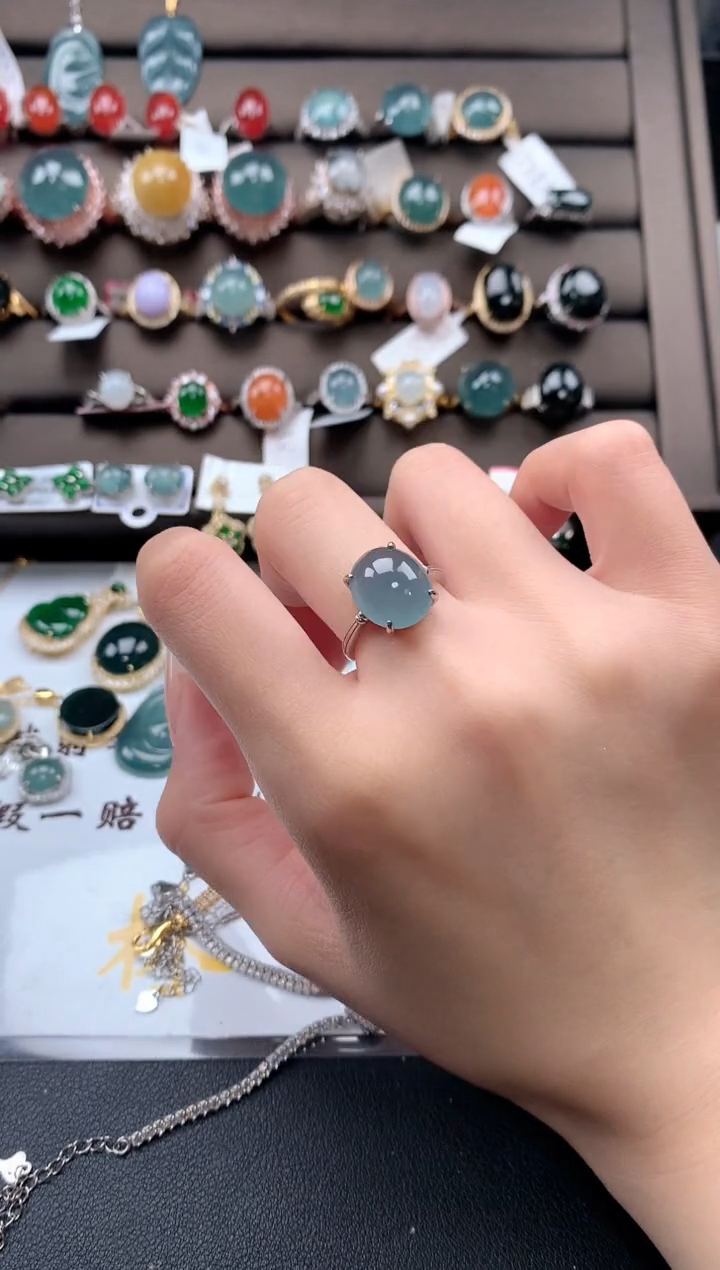 【闪购商品】翡翠戒指银S925镶嵌312331