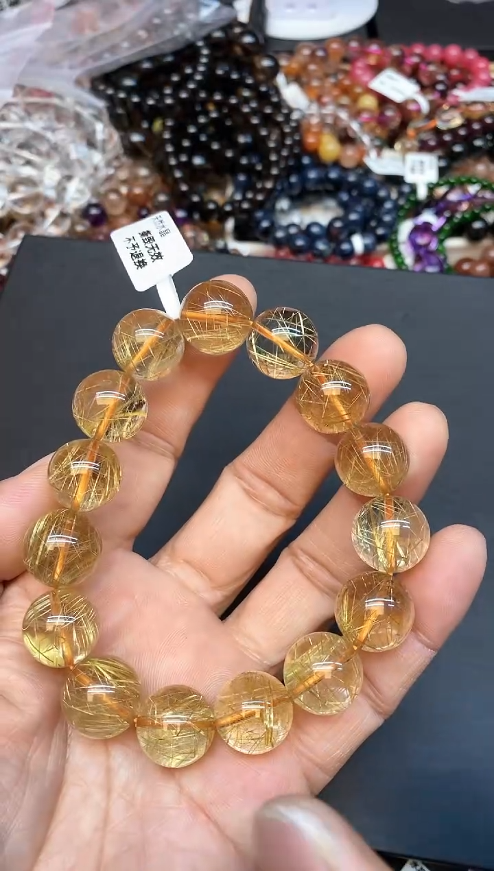 【闪购商品】水晶手串未镶嵌94 金发 14mm+