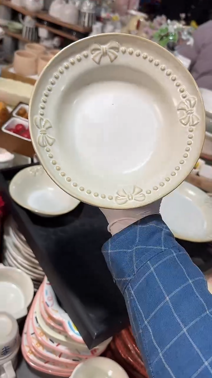陶瓷蝴蝶结草帽 微瑕凑满20元包邮