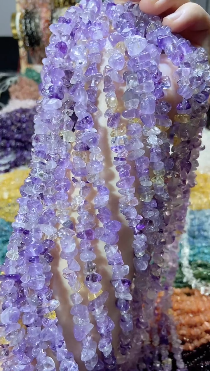 未镶嵌珠宝半成品水晶紫黄晶