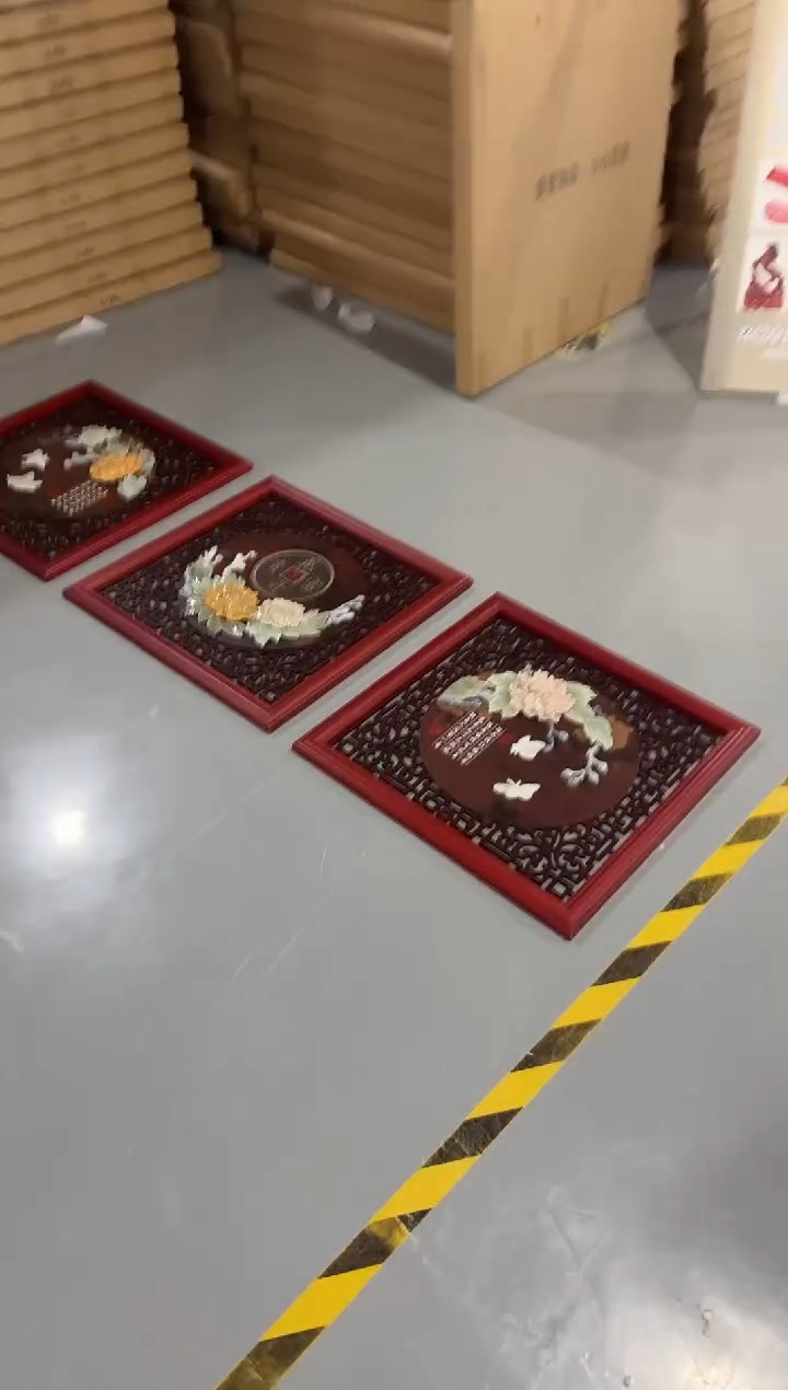 横款58单款花开富贵三联画看图