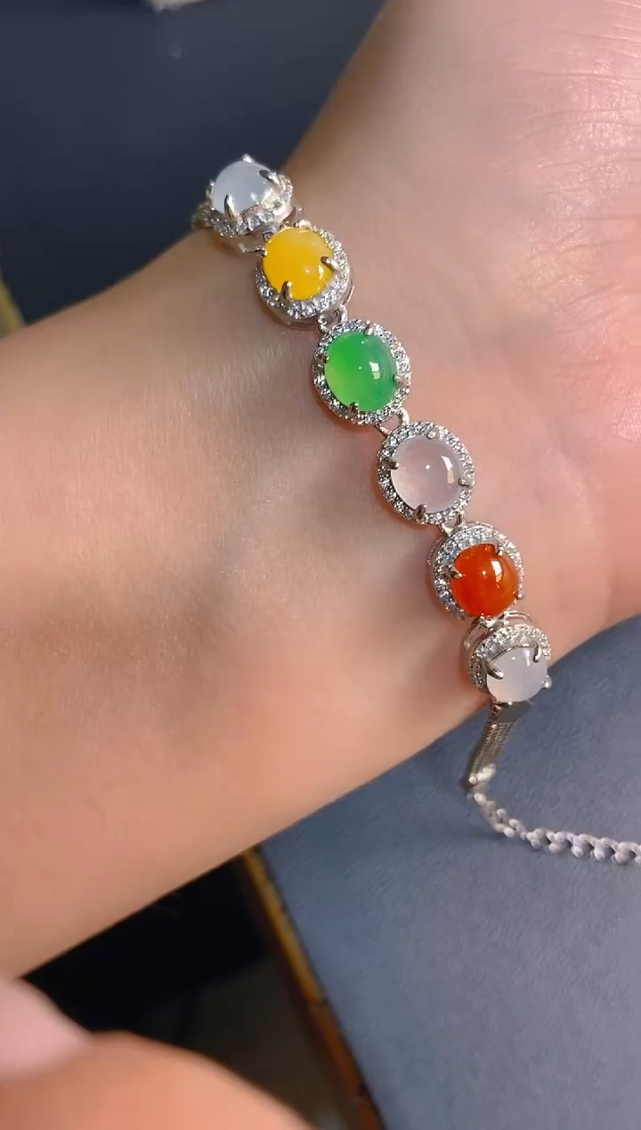 【闪购商品】翡翠耳饰银S925镶嵌天然A货翡翠1