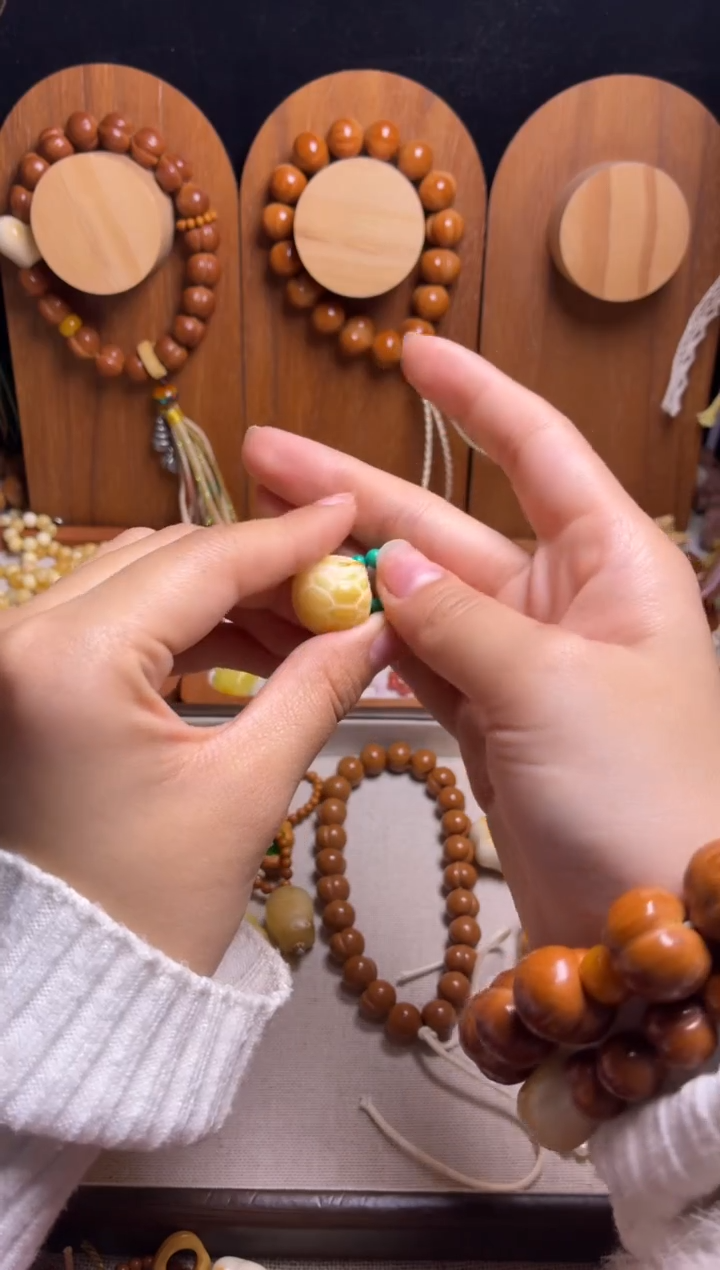 手串猴头核桃易**水全品纯手工龙炎猫爪富甲吊坠【绿跑环】手串