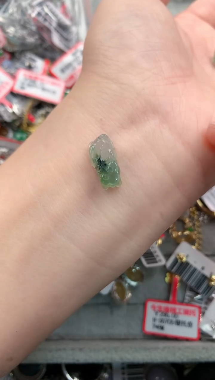 银S925镶嵌戒指翡翠666----5