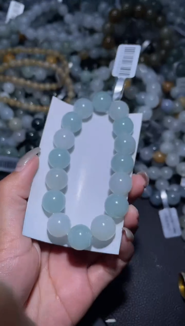 【闪购商品】定制翡翠未镶嵌天然缅甸A货翡翠手串30