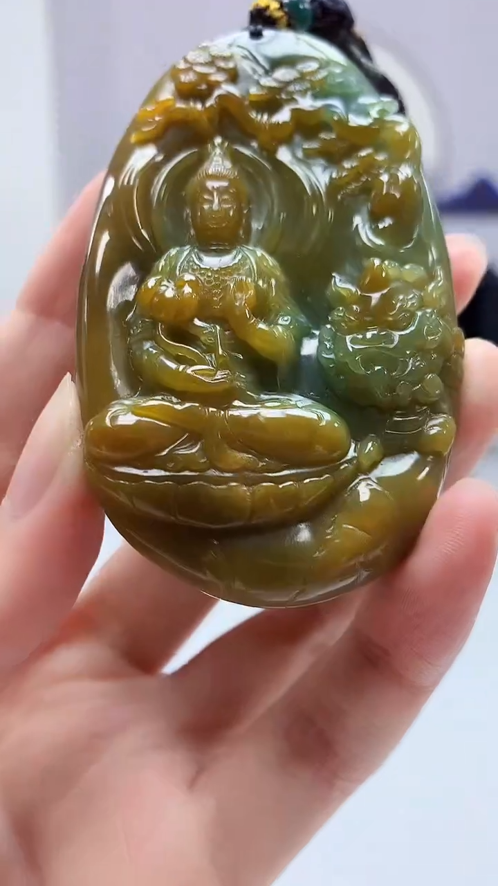 【闪购商品】定制翡翠未镶嵌4969zm-毛货挂件152