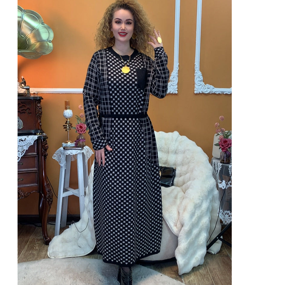 高定洋气毛线款连衣裙（00-509）