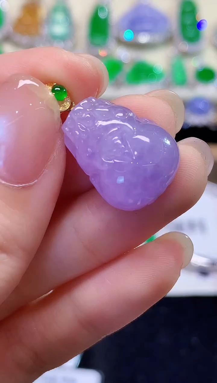 吊坠(不含链)18K金镶嵌翡翠Z多样性发其一