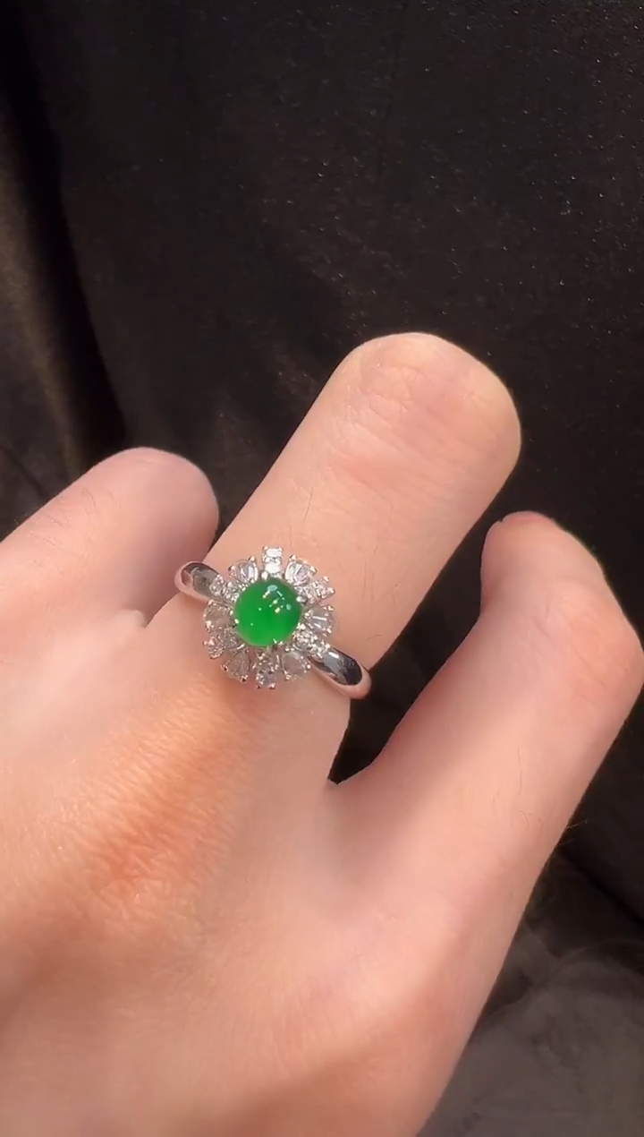 18K金镶嵌戒指翡翠L6