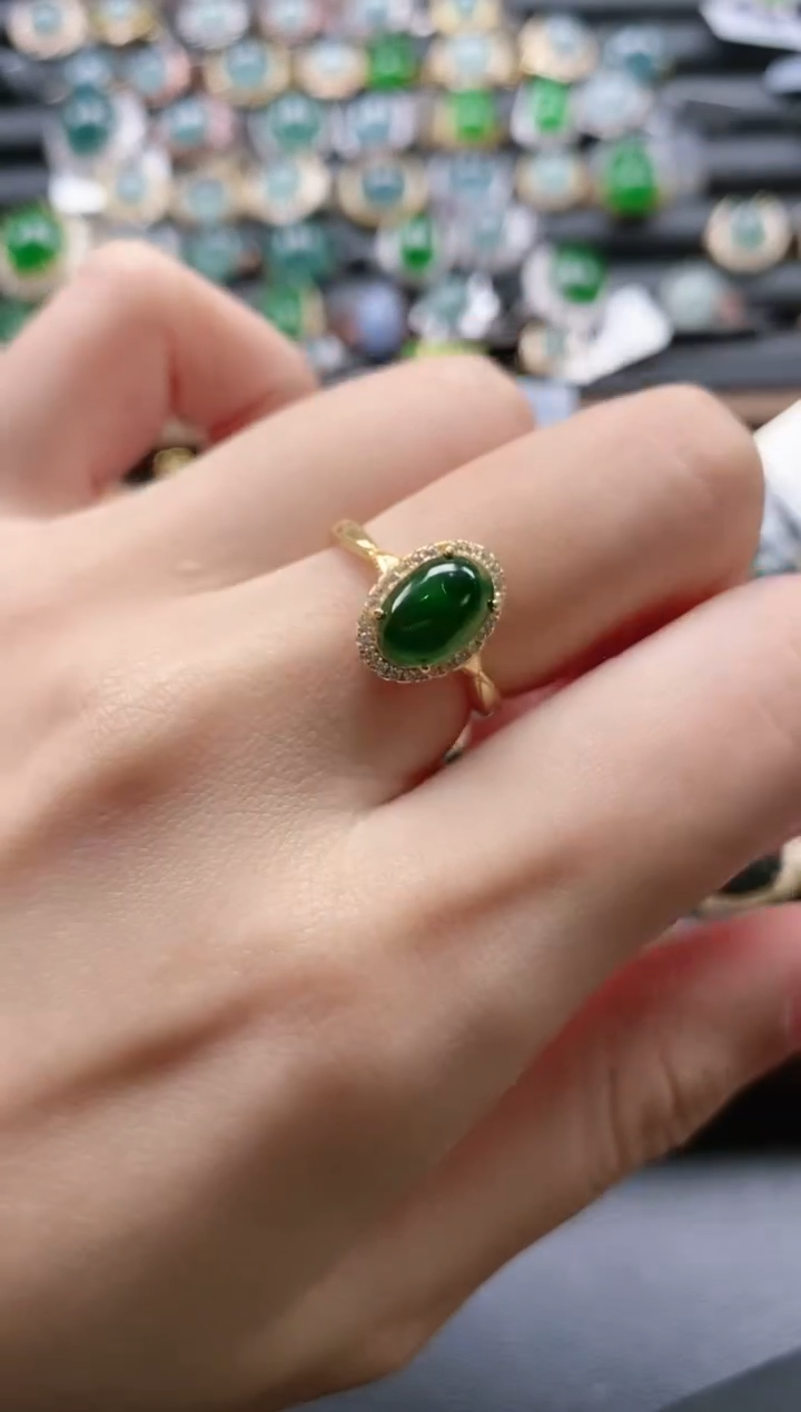 【闪购商品】翡翠戒指银S925镶嵌51511