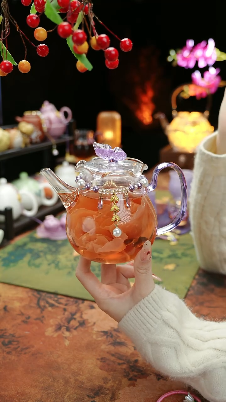 【闪购商品】紫色铃兰花茶壶+链子