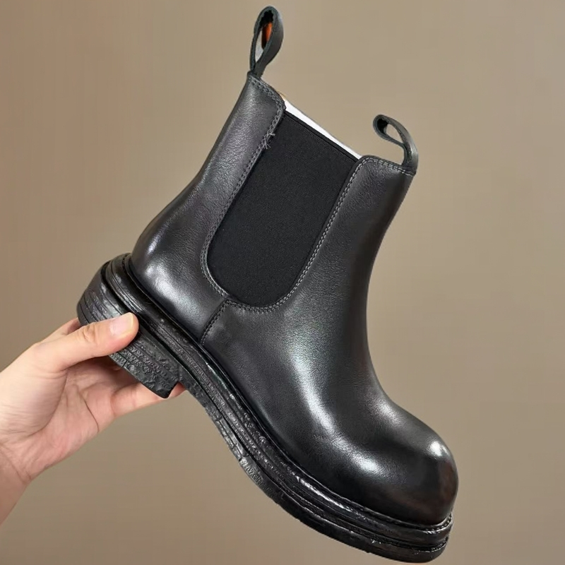 1316-单里新款高帮靴子女粗跟小短靴欧货时尚马丁靴英伦风