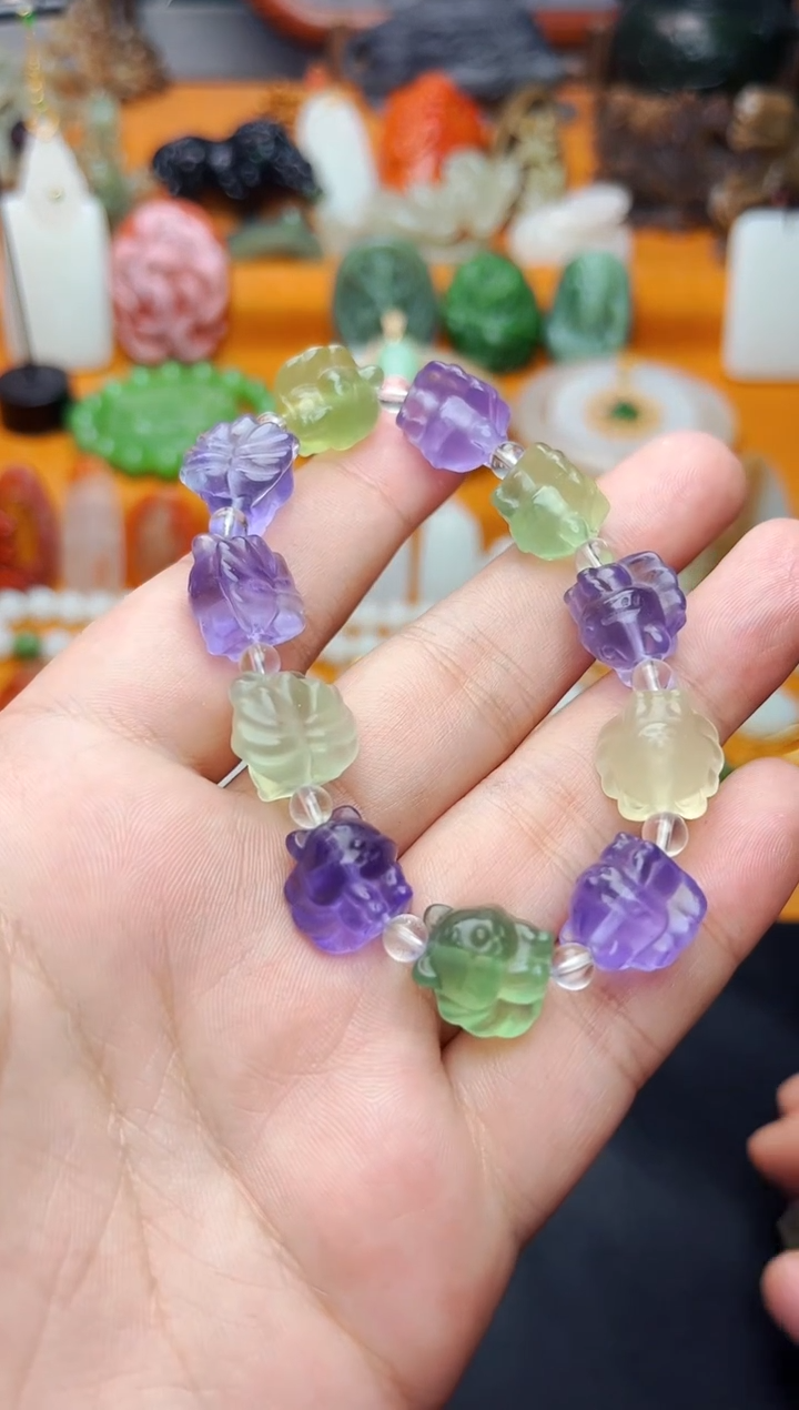 【闪购商品】萤石手串未镶嵌凤九多样性拍一发一01