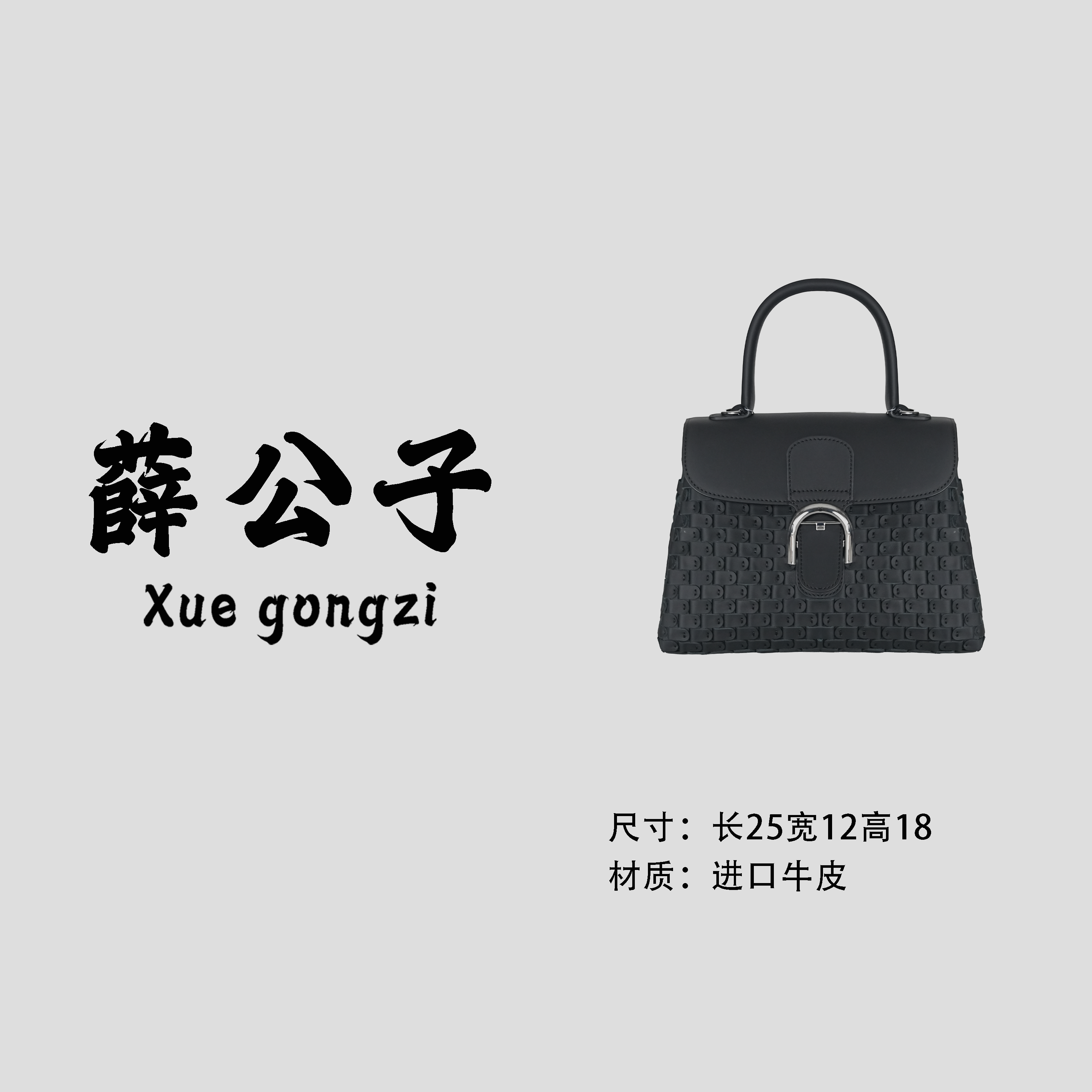 【薛公子】新款时尚百搭女单肩手提斜挎包A1016-极夜黑(假一赔四)