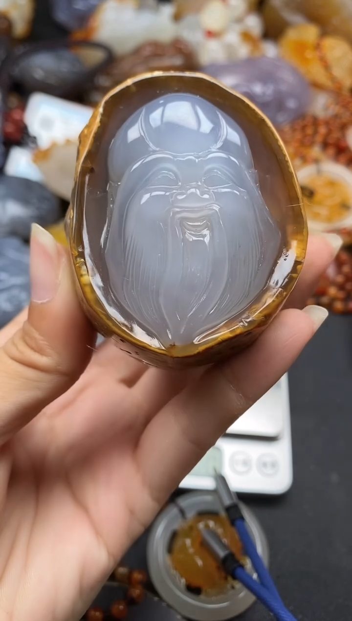 未镶嵌1玛瑙/玉髓蓝*ll