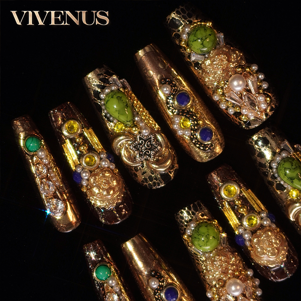 【埃及艳后】埃及艳后风穿戴甲 重工金属蛇纹异域高定气质女王美甲