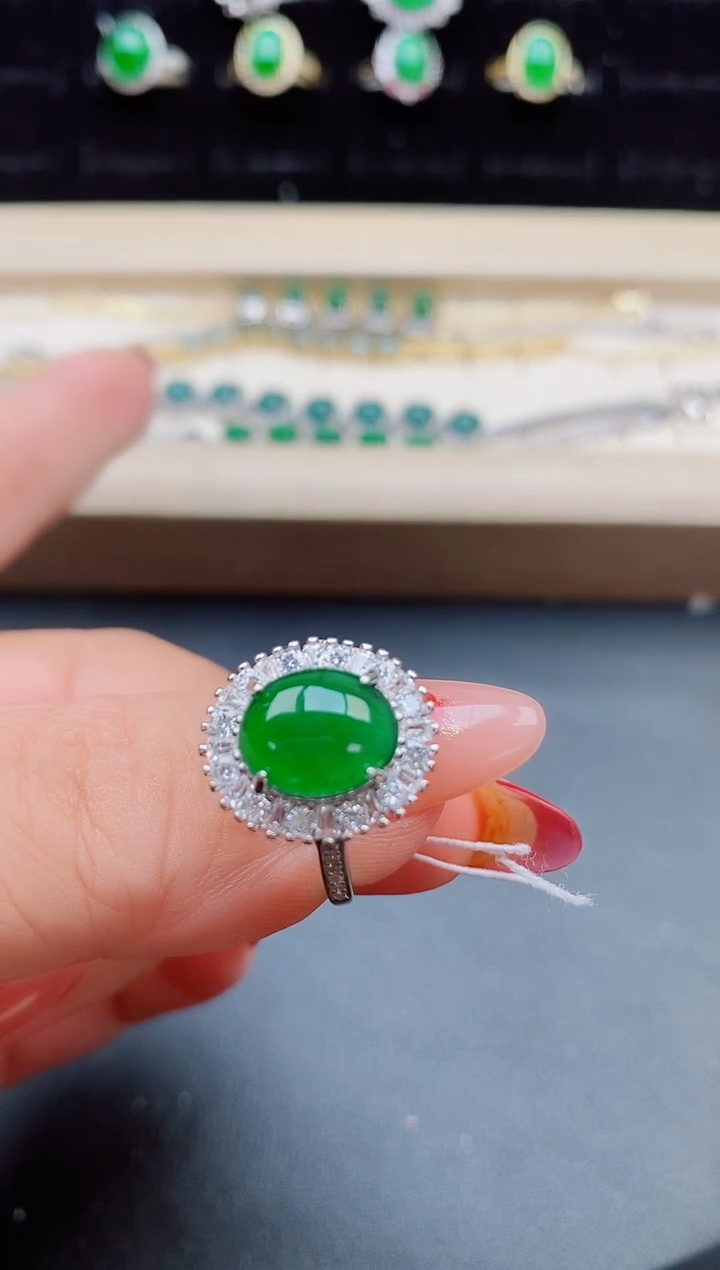 【闪购商品】翡翠戒指银S925镶嵌321321