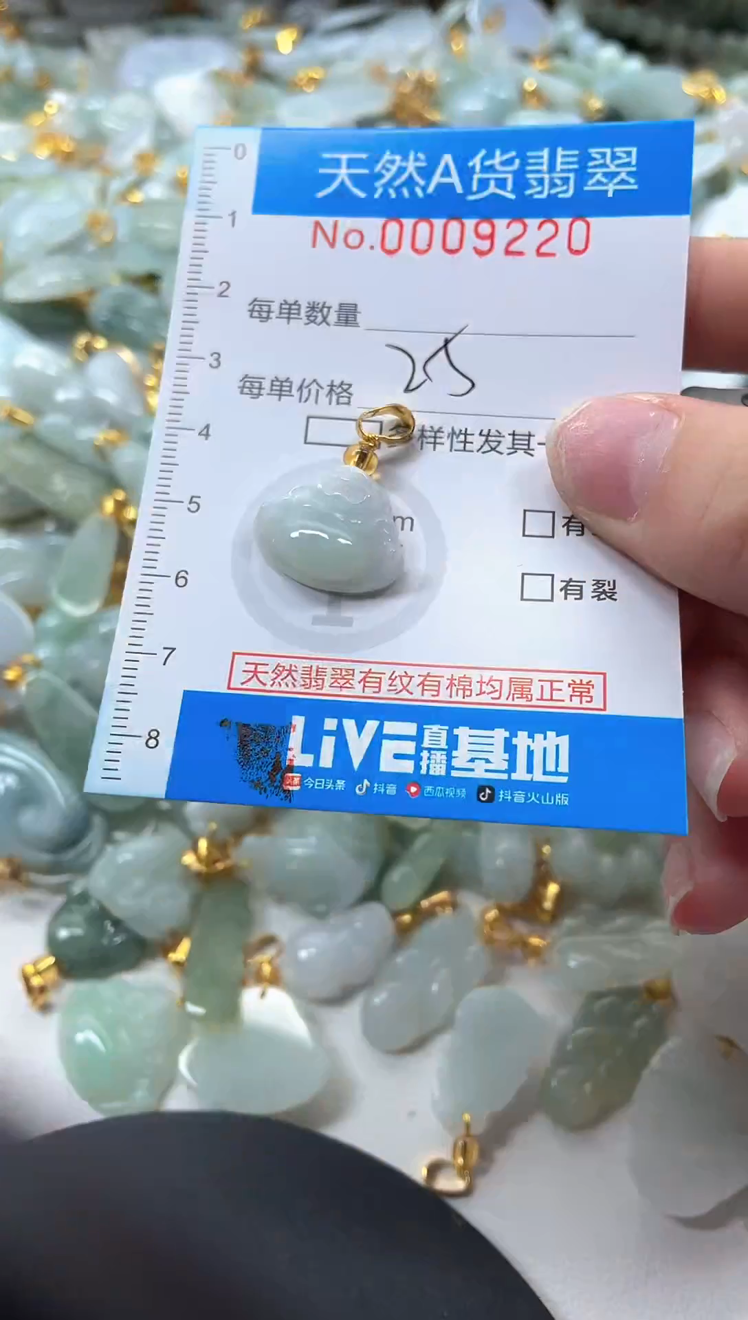 颈饰未镶嵌翡翠净货挂件-9220