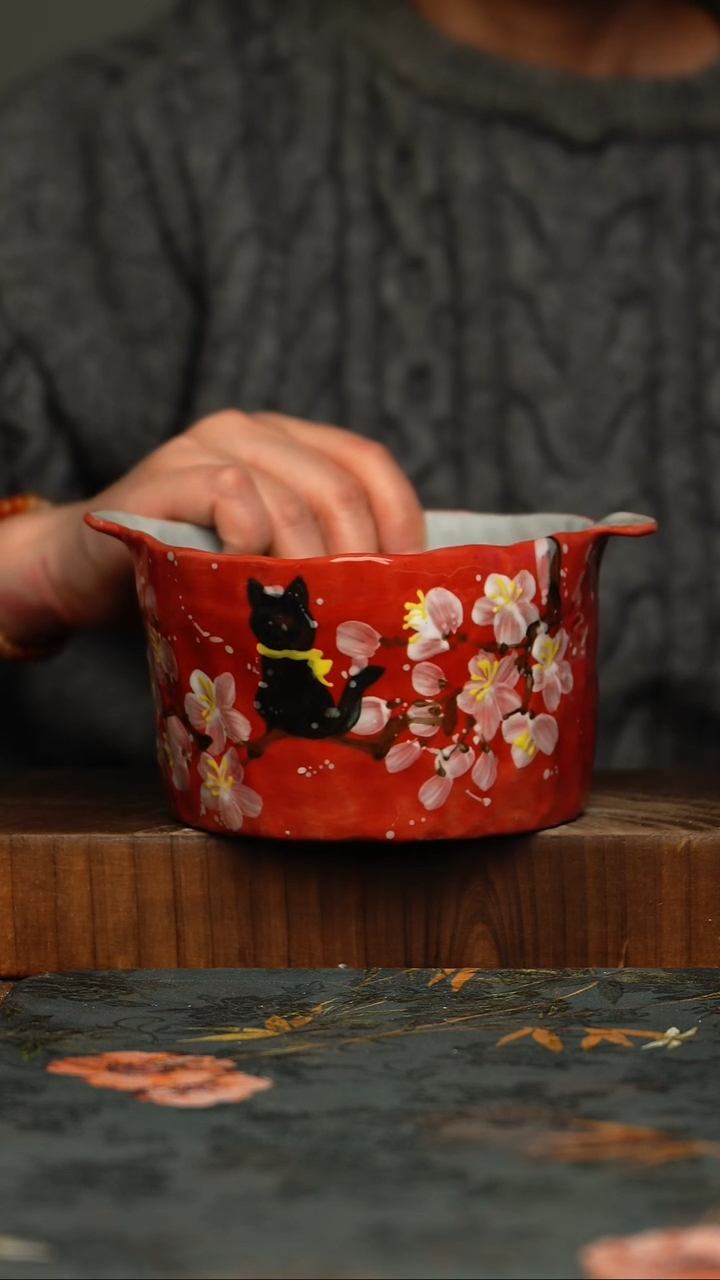 瓷片釉下彩手工手绘同款