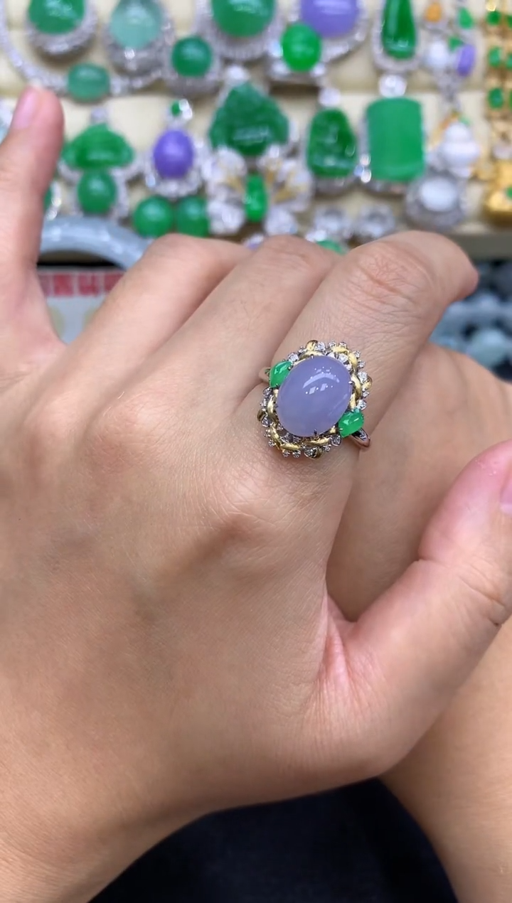 18K金镶嵌戒指翡翠379-中国好珍宝