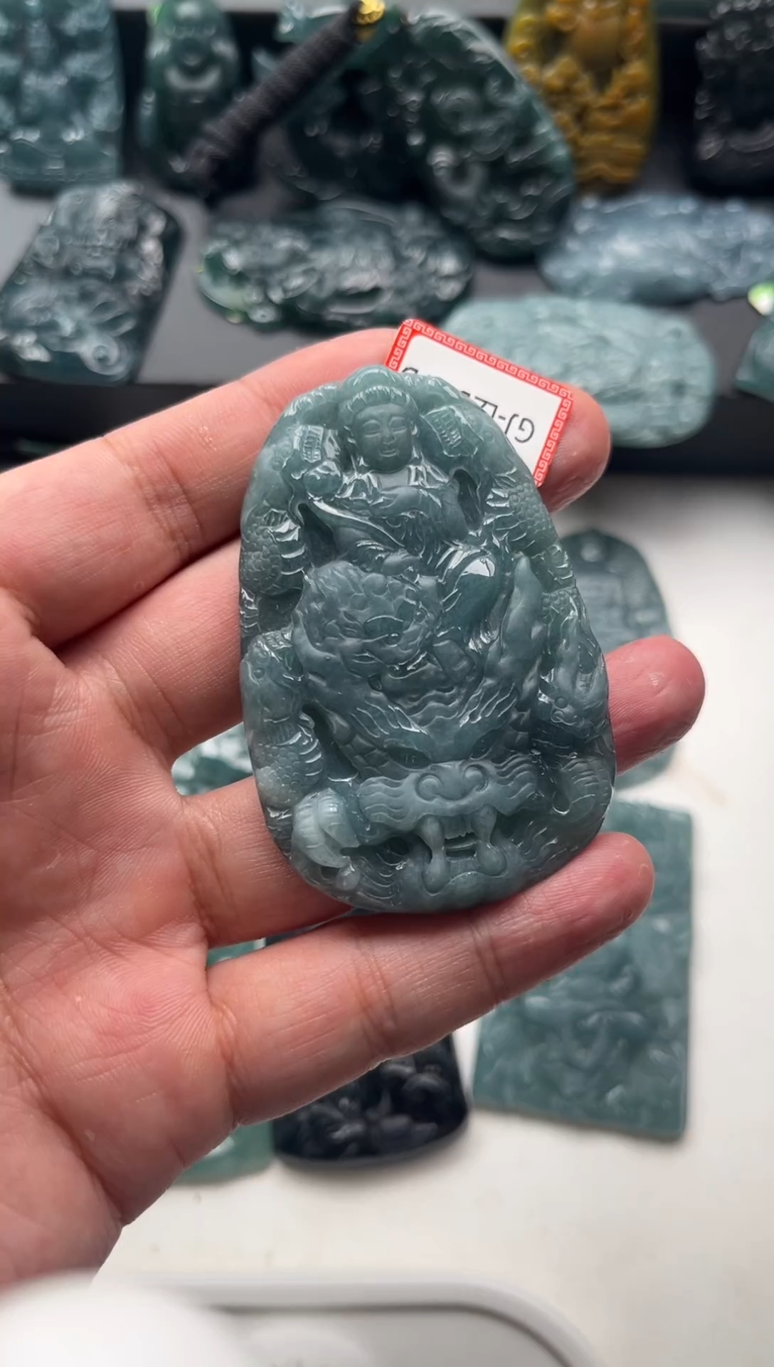 颈饰未镶嵌翡翠九龙文殊