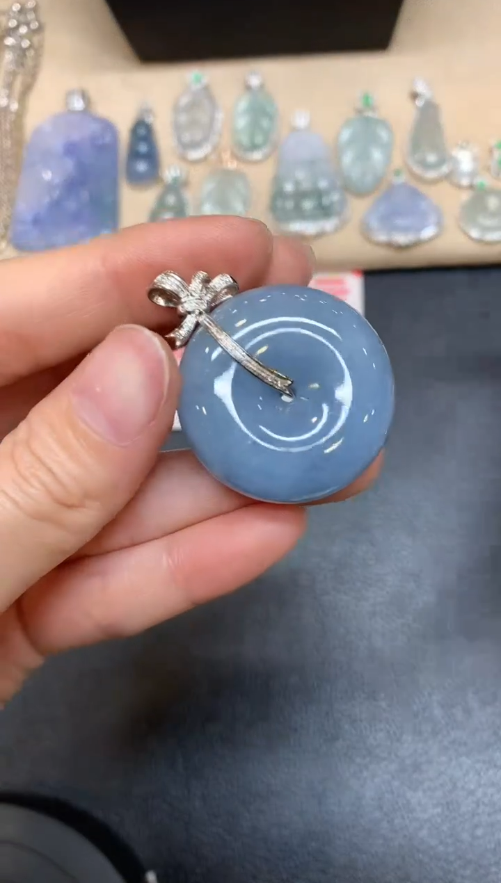 【闪购商品】翡翠吊坠(不含链)18K金镶嵌平安扣【无服务费