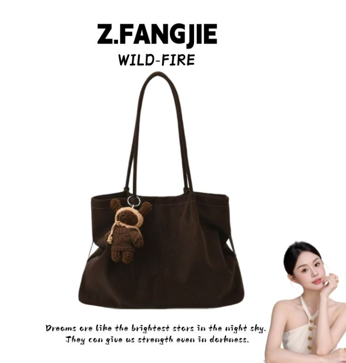 复古风耐磨托特包轻奢拉链磨砂大包包腋下单肩包