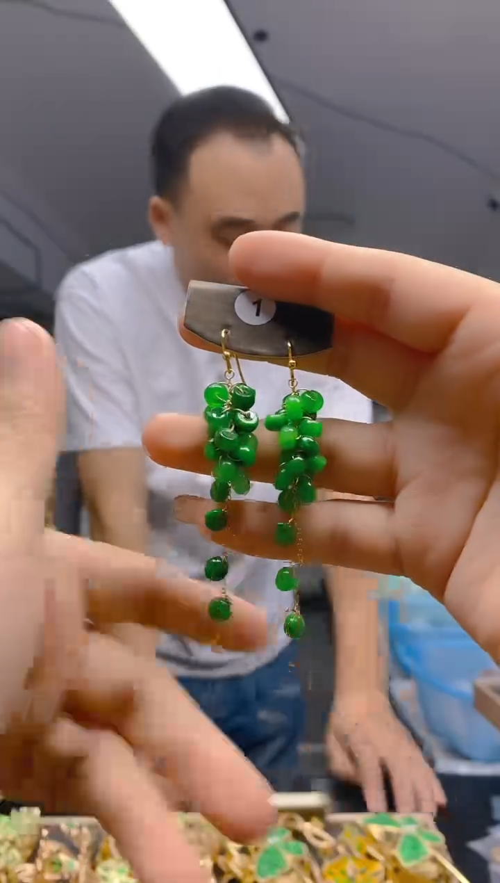 【闪购商品】翡翠耳饰合金0135翡翠耳钩