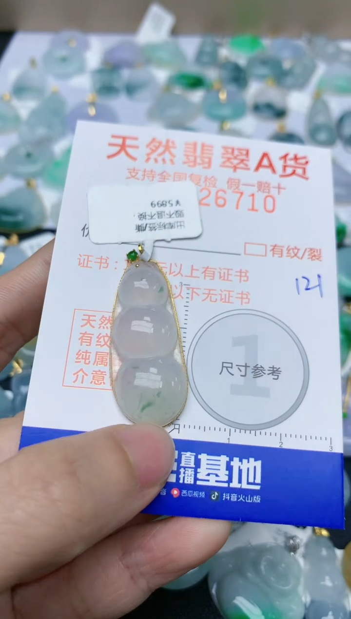【闪购商品】翡翠颈饰18K金镶嵌天然翡翠A货    