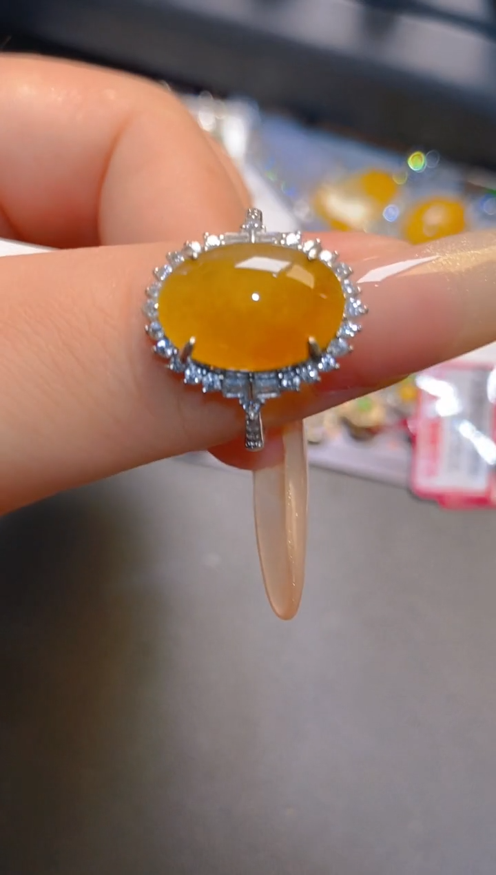 翡翠银S925镶嵌耳饰天然