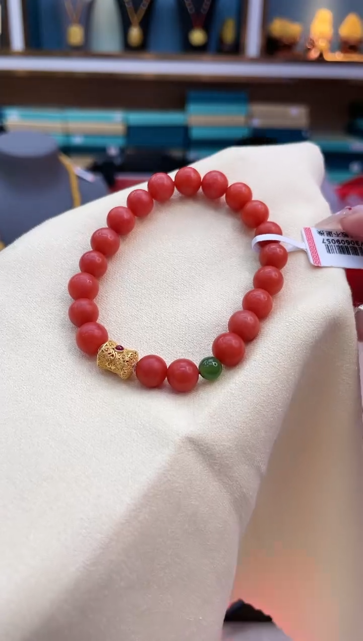 【闪购商品】南红玛瑙手链18K金镶嵌@@ZY30609057
