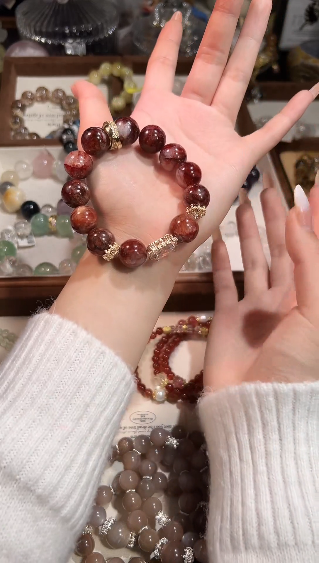 合金手链水晶火焰焦花手链