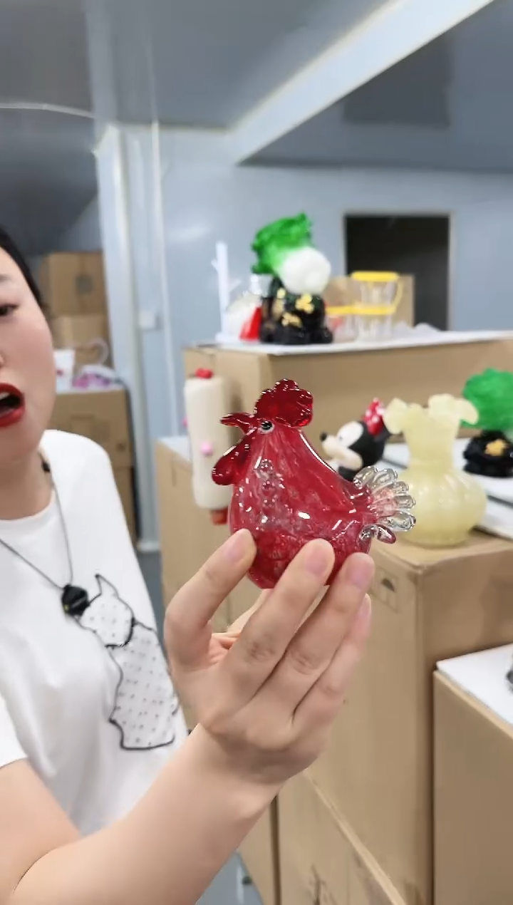 花间集水晶琉璃摆件   鸡
