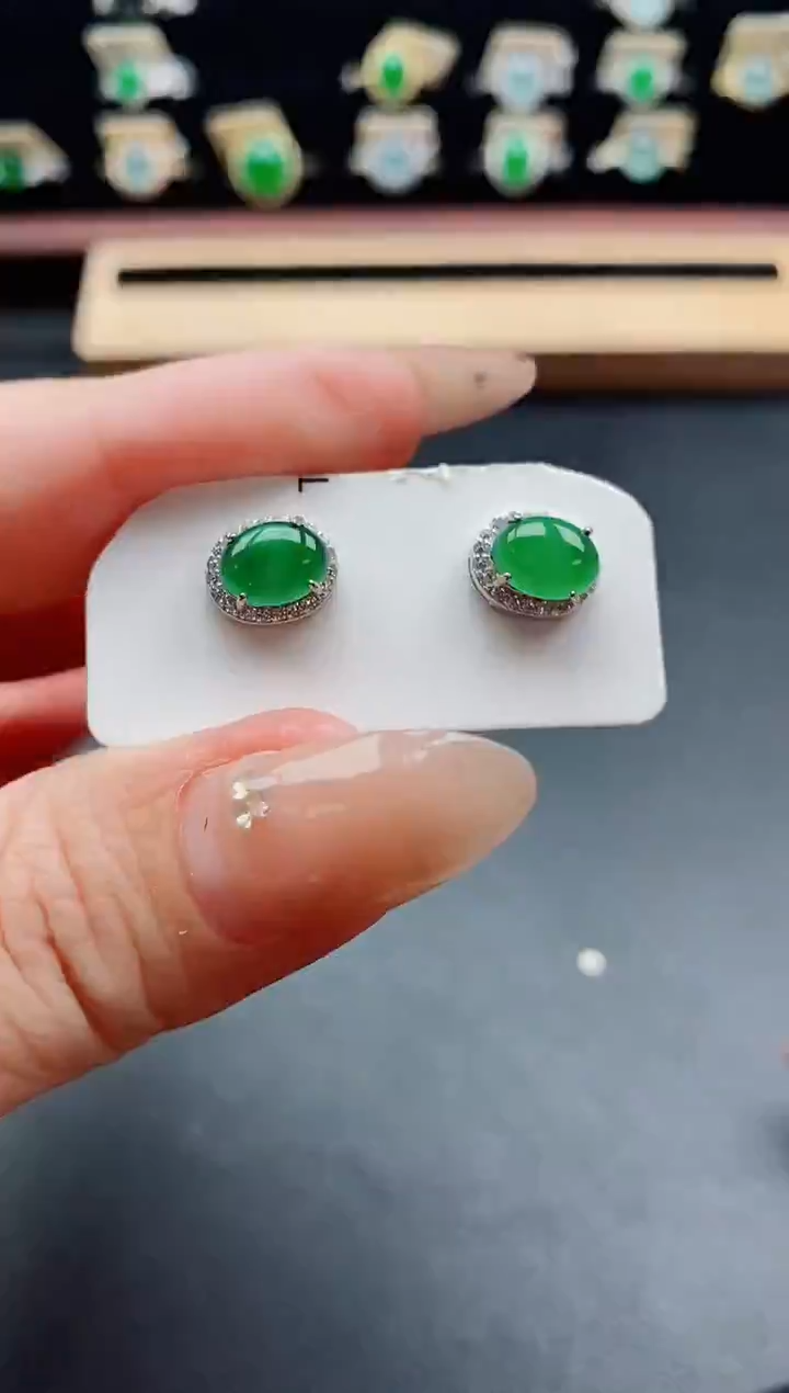 银S925镶嵌戒指翡翠1