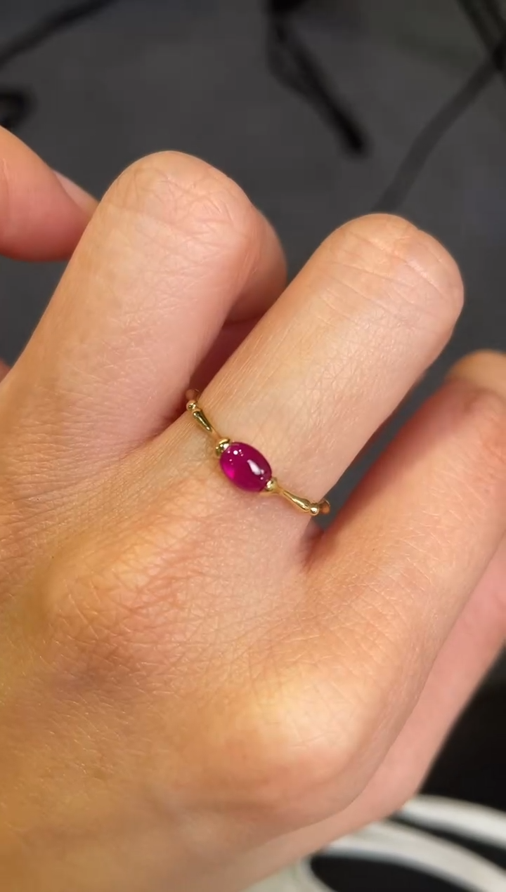 【闪购商品】红宝石戒指18K金镶嵌主石：0.51ct