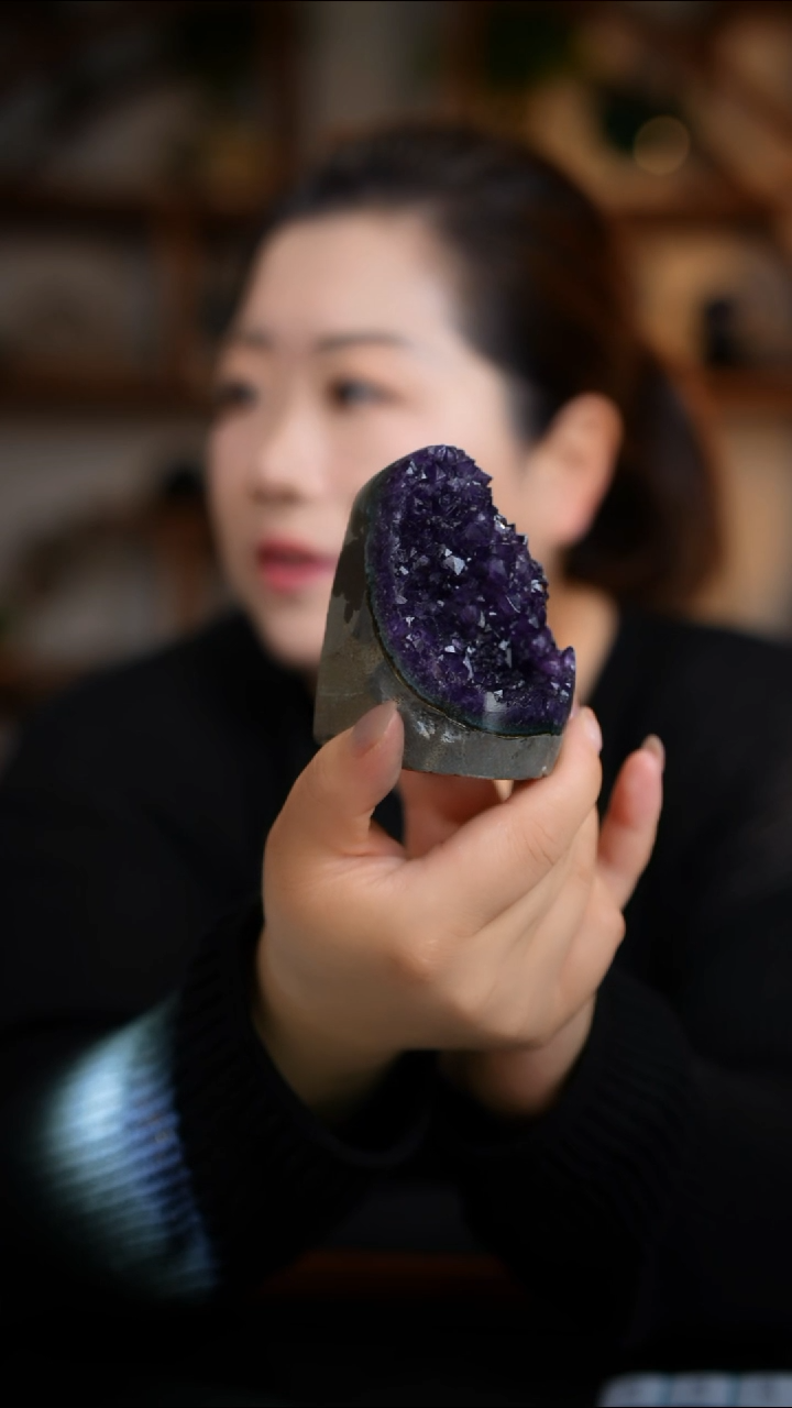 未镶嵌珠宝半成品水晶紫水晶洞D161