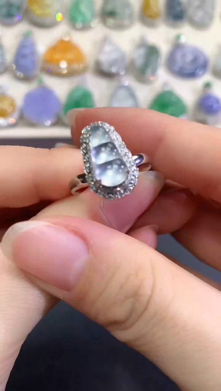 【闪购商品】翡翠戒指18K金镶嵌B127