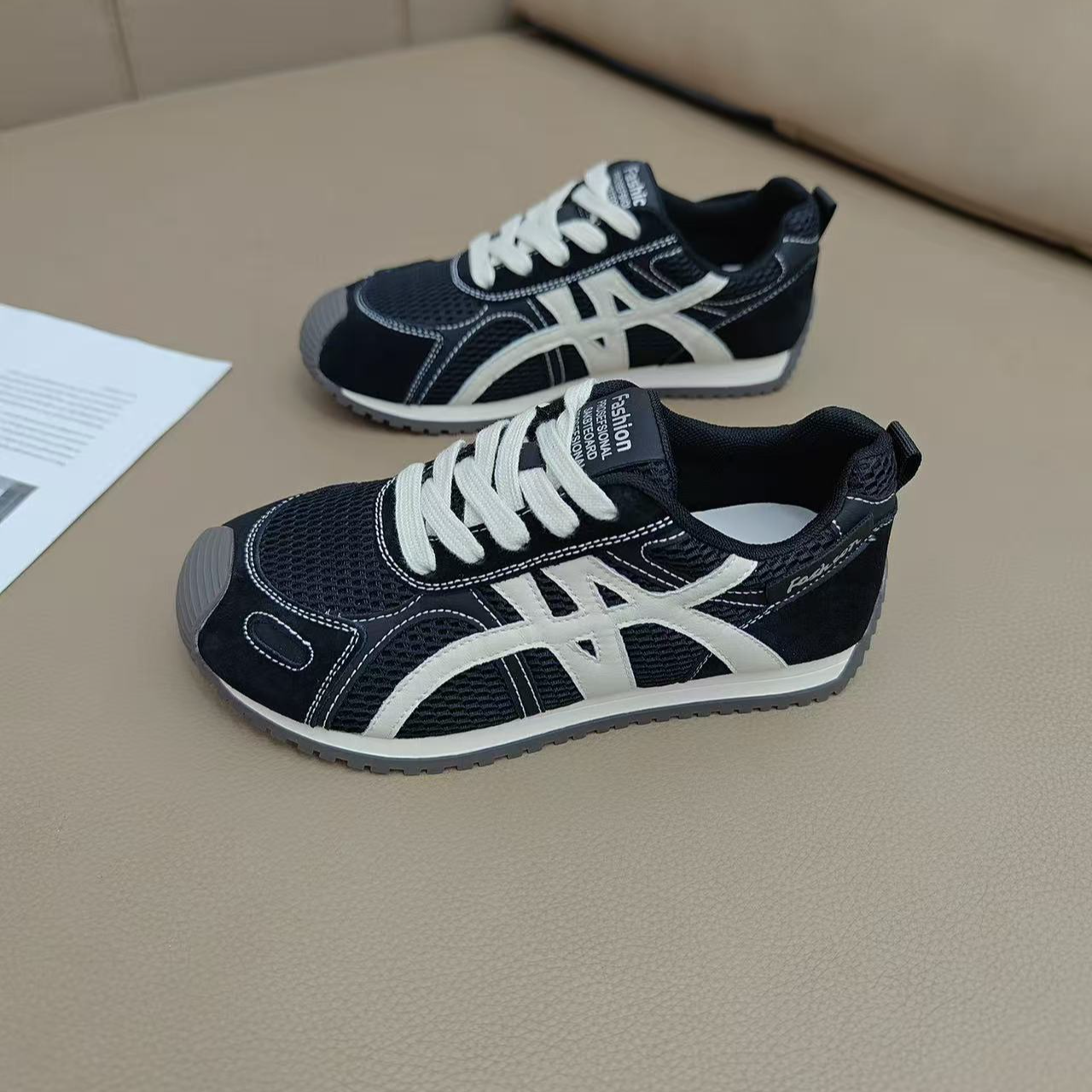 秋季新款百搭透气拼色厚底复古休闲运动德训鞋PP805