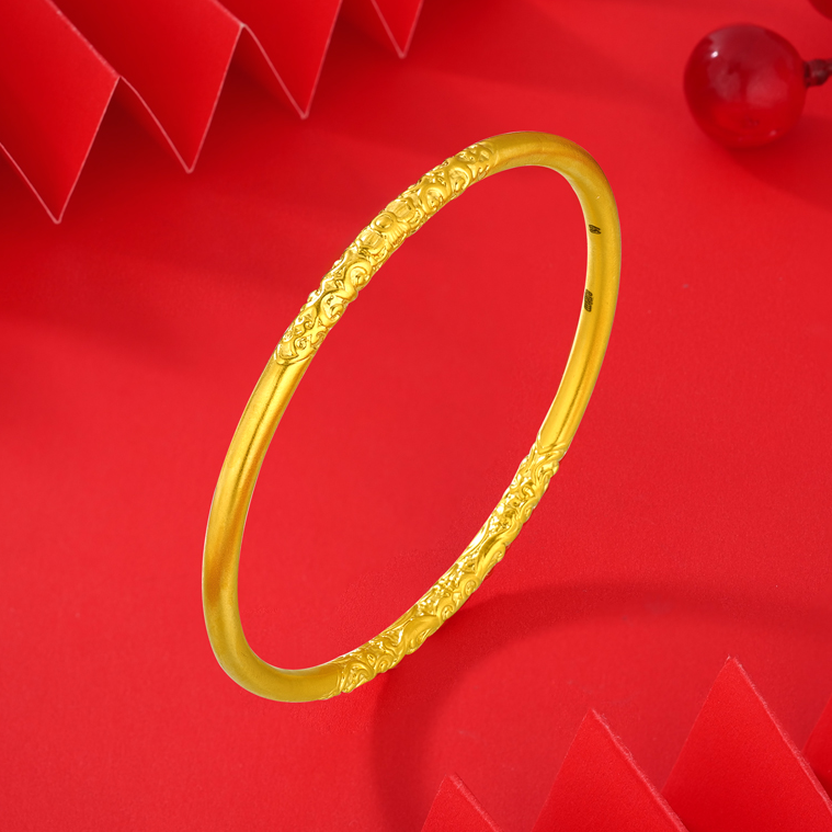 【思思专享】足金999 G 卷草纹  CP 纳金添福