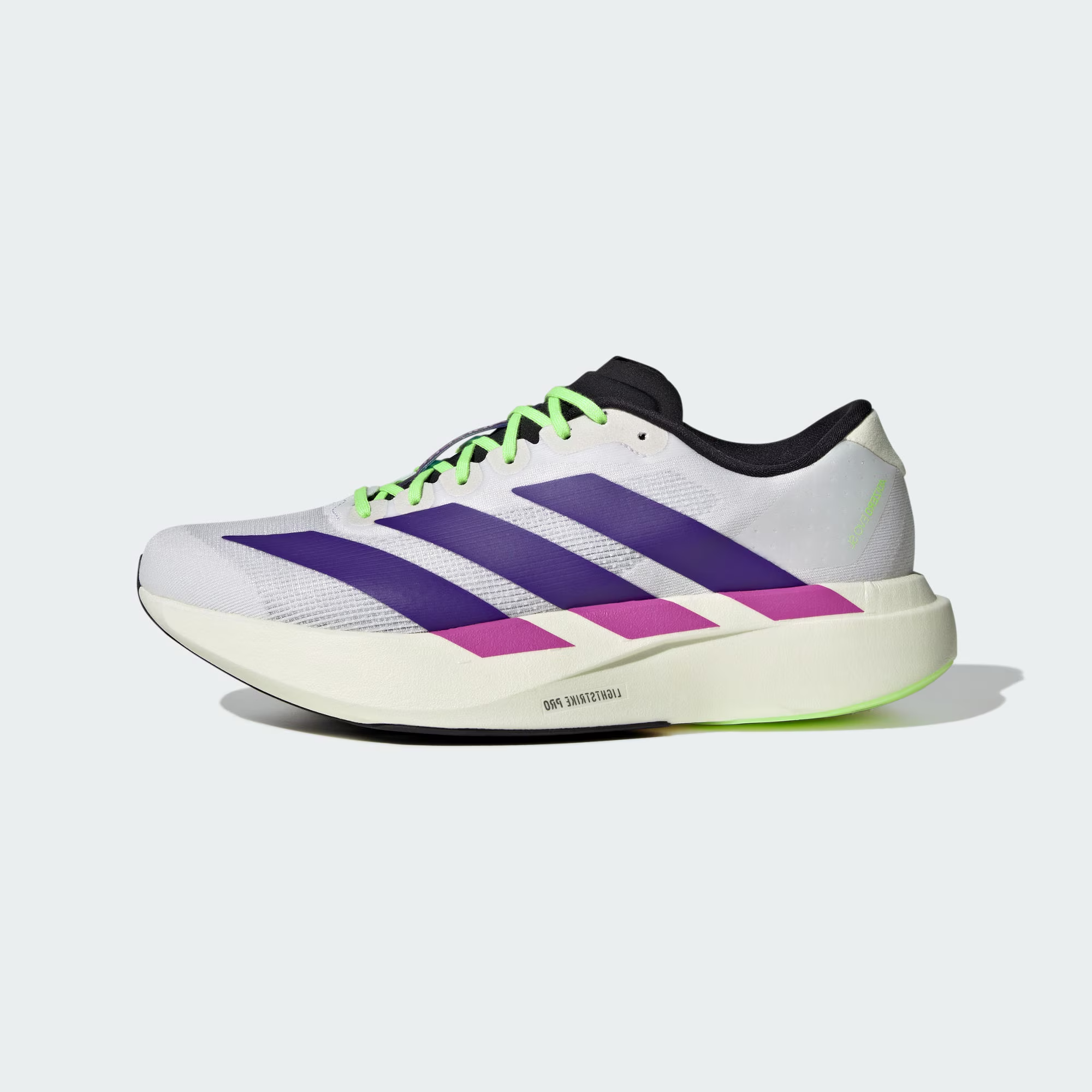 Adidas Adizero EvoSL 跑者美学梦幻紫男耐磨竞速运动跑鞋 JS4495