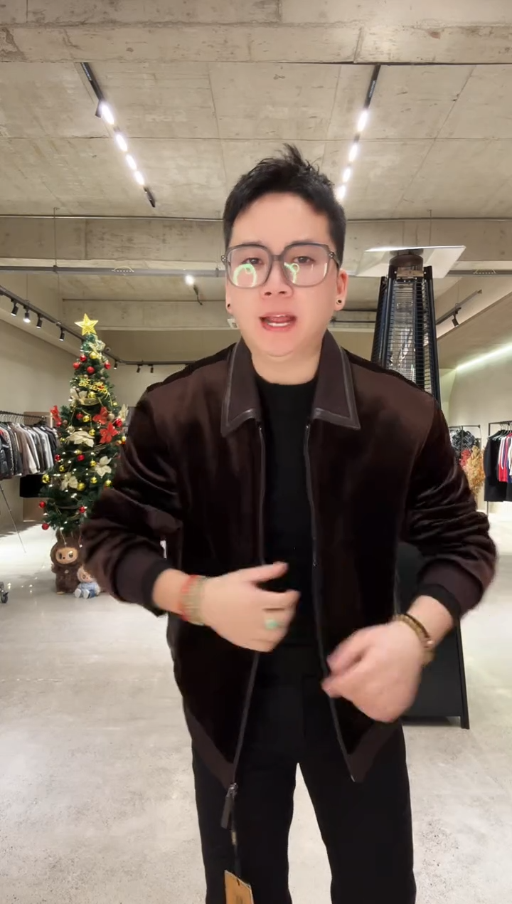 54码（160-175斤）咖色鹅绒拼皮夹克