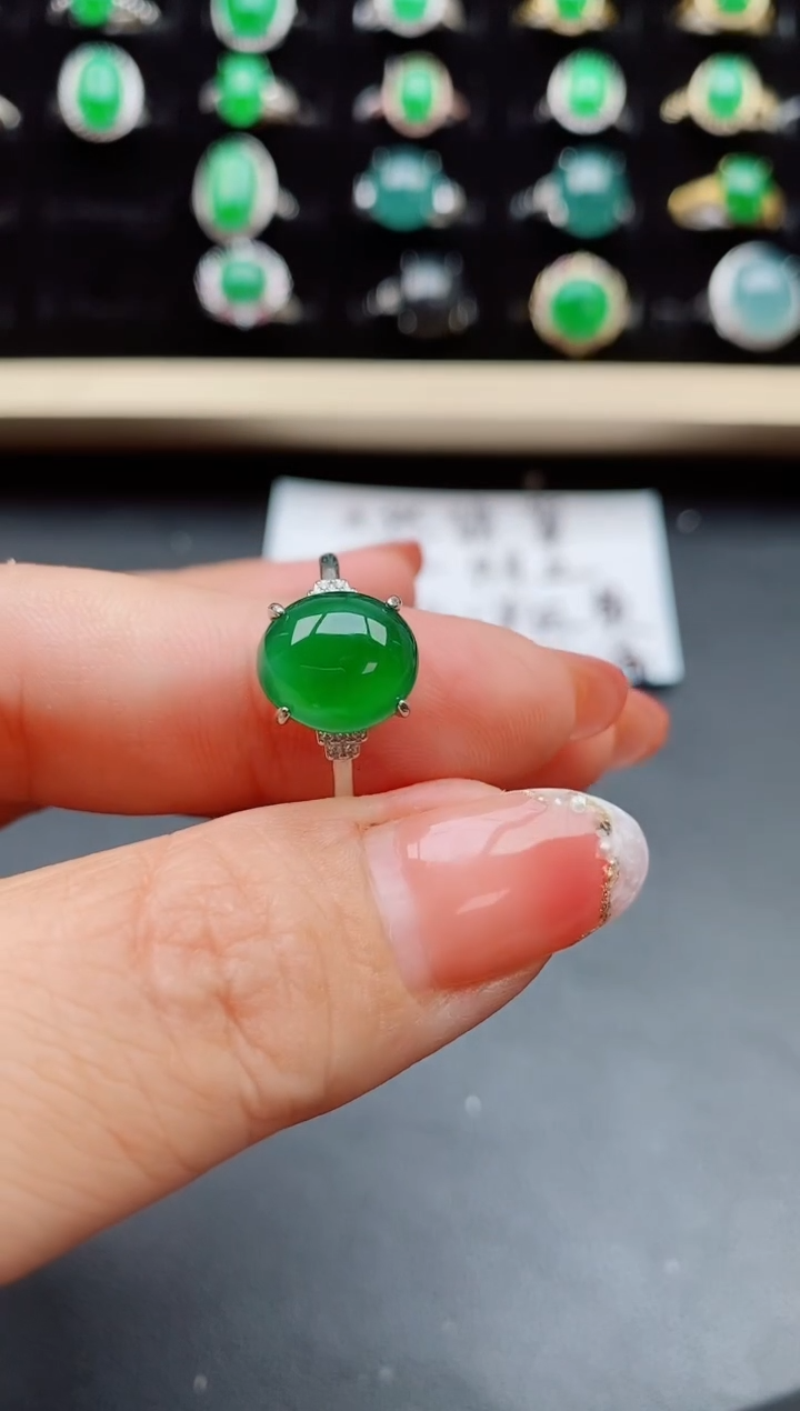 【闪购商品】翡翠戒指银S925镶嵌50800